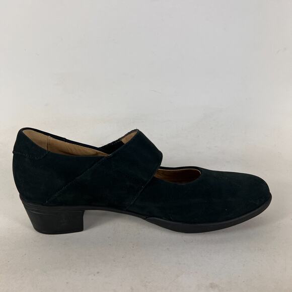 Hartjes mary jane women's size 6.5 black suede minimalist heels comfort shoes - Picture 3 of 11